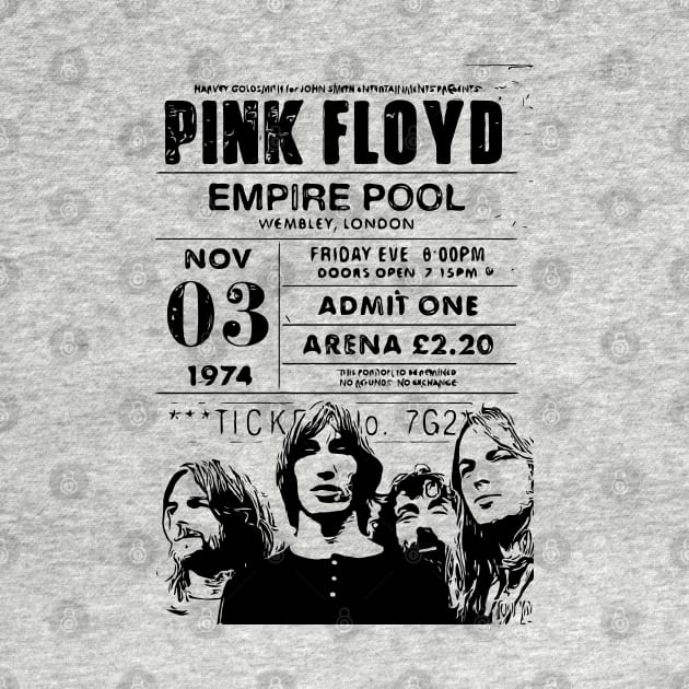 Pink Floyd Retro Ticket by Playful Creatives